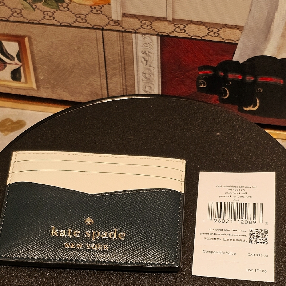 Kate ♠️ Spade Staci Saffiano Leather Card Case